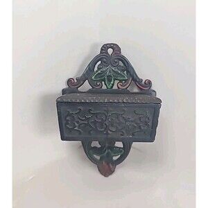 Vintage Wilton Cast Iron Wall Mount Decorative Match Holder